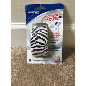 Westcott Scissor Mouse Craft Paper Cutter Black White Zebra Print